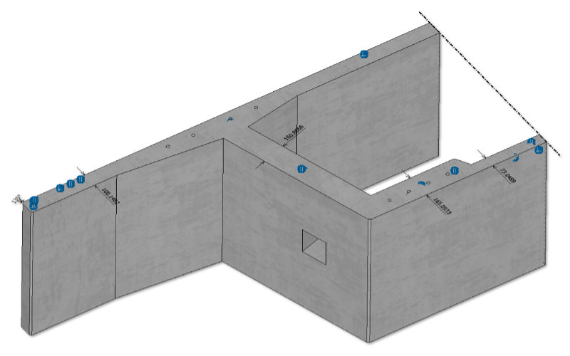 3D model of a concrete bridge piece
